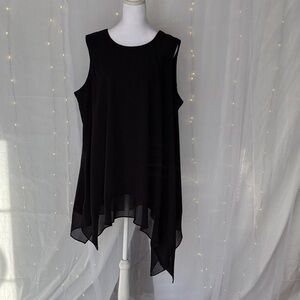 Chelsea & Theodore Black Asymmetrical Dress
